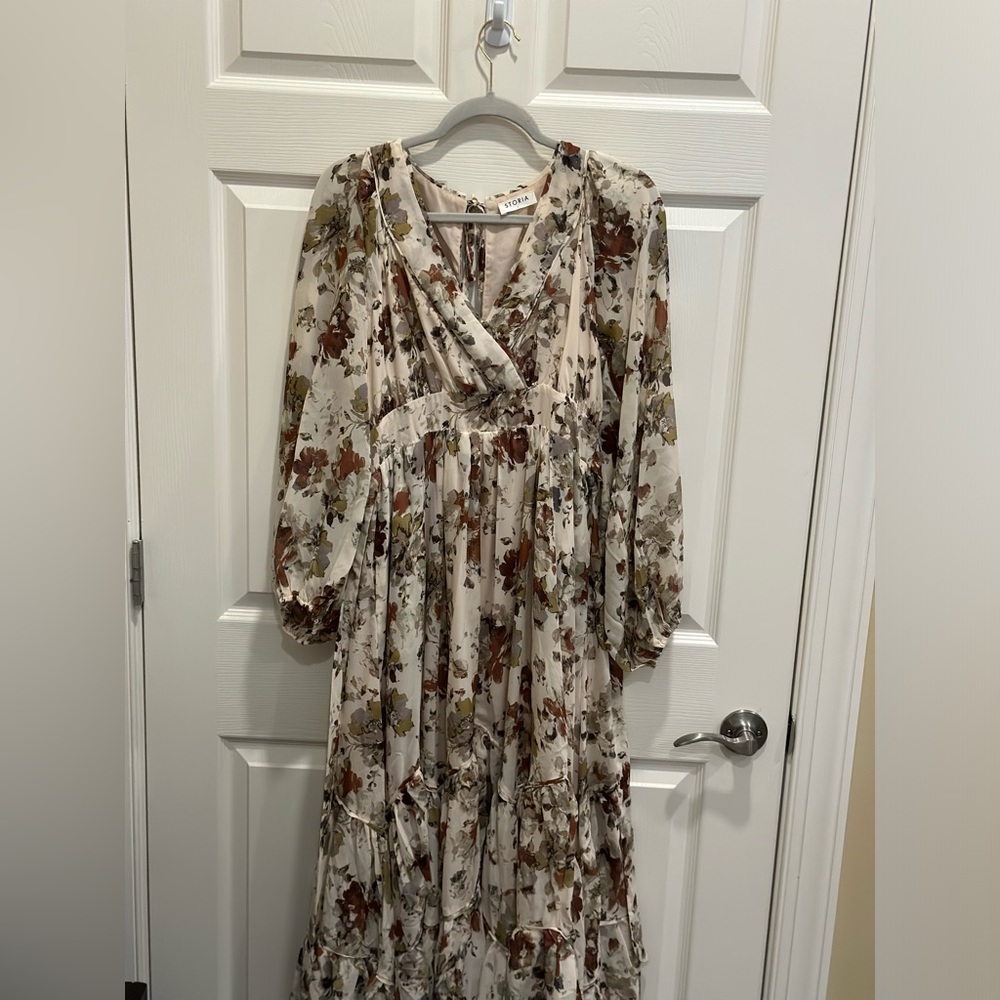 Morning Lavender Maxi Wrap Floral Dress Size L